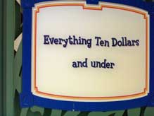 Everything's Under Ten Dollars discount store at Downtown Disney Marketplace