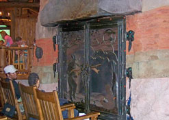 Lobby Fireplace at the Wildernes Lodge Resort at Disney