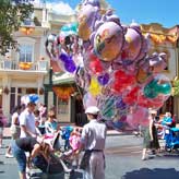 Cast Member selling Balloons on Main Street, USA