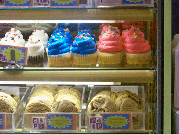 Cupcake display case at Disney