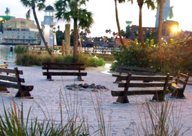 Beach area behind Te Beach Club Resort at Disney