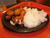 Orange chicken at Lotus Blossom Cafe