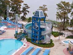The Pool and Slide at the Bake Lake Tower Resort