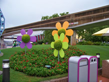 Topiary flowers located in Future World